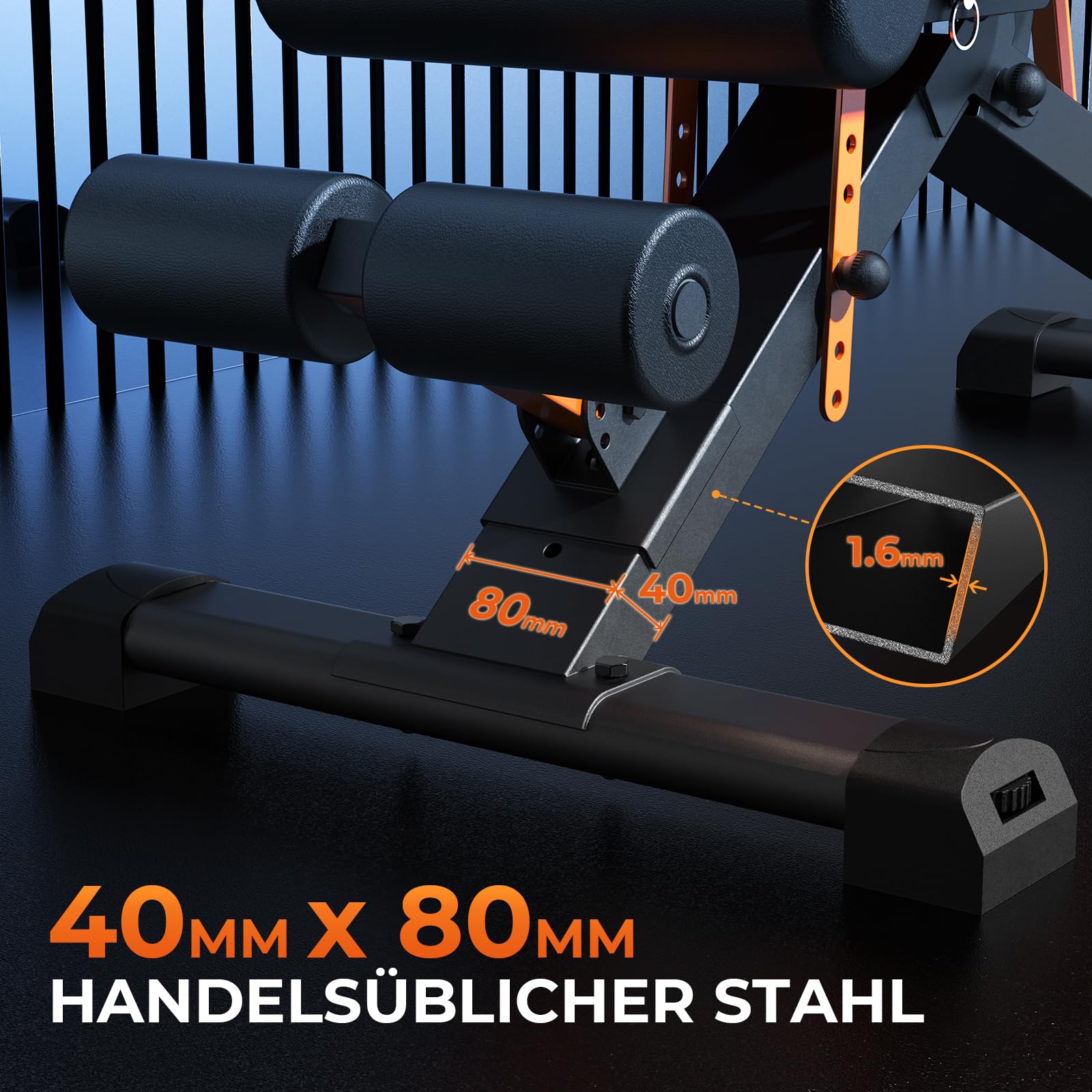 350/400KG hantelbank klappbar - Trainingsbank verstellbar mit 80 * 40MM robustem Stahl, schrägbank für Fitnessstudio zu Hause, Flach Rückgang Bankdrücken Bank für den gesamten Körper