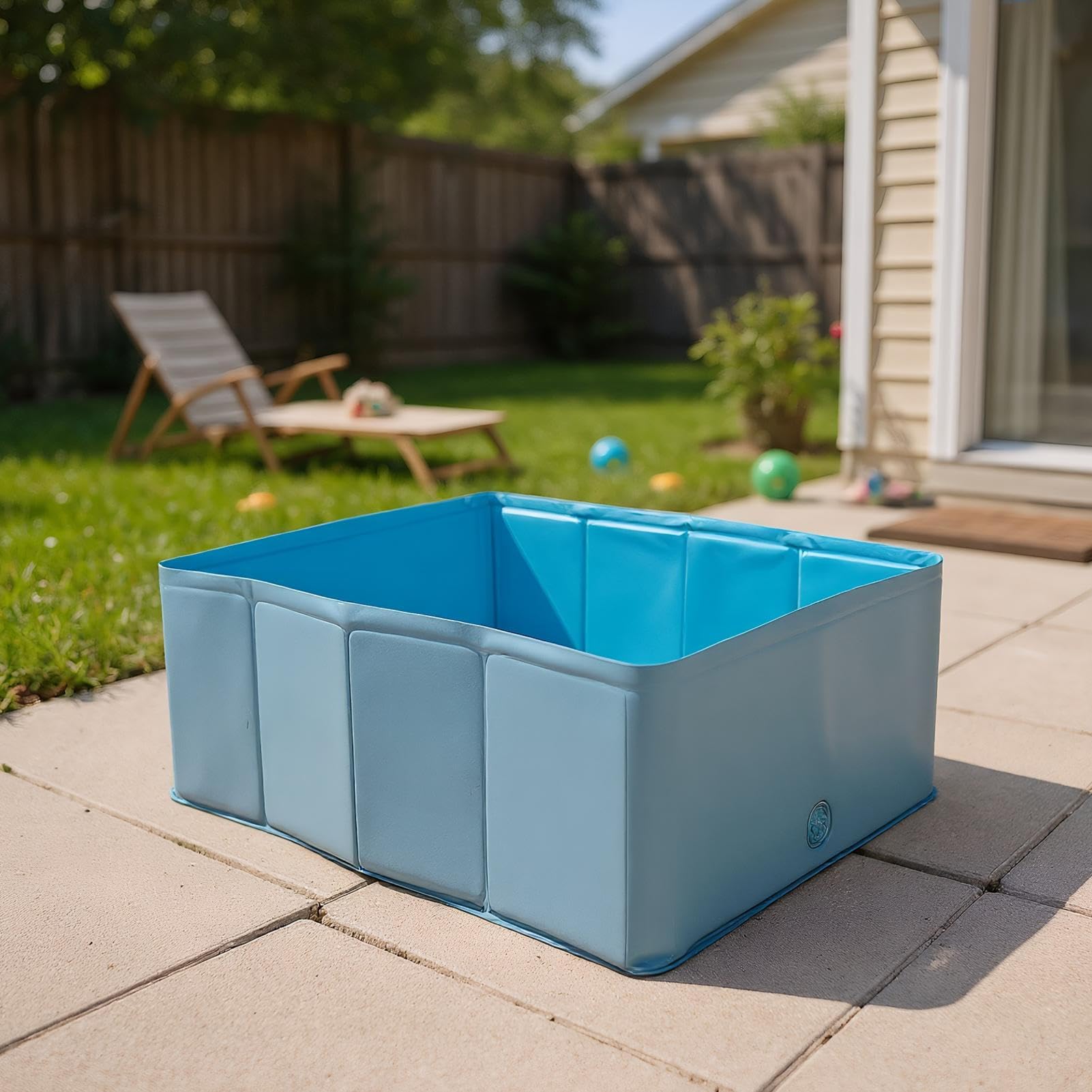 Piscina De Baño Para Mascotas Piscina de Vadeo Plegable de PVC Cuadrada | Bañera Multifuncional Para Cachorros Gatos Y Animales Pequeños