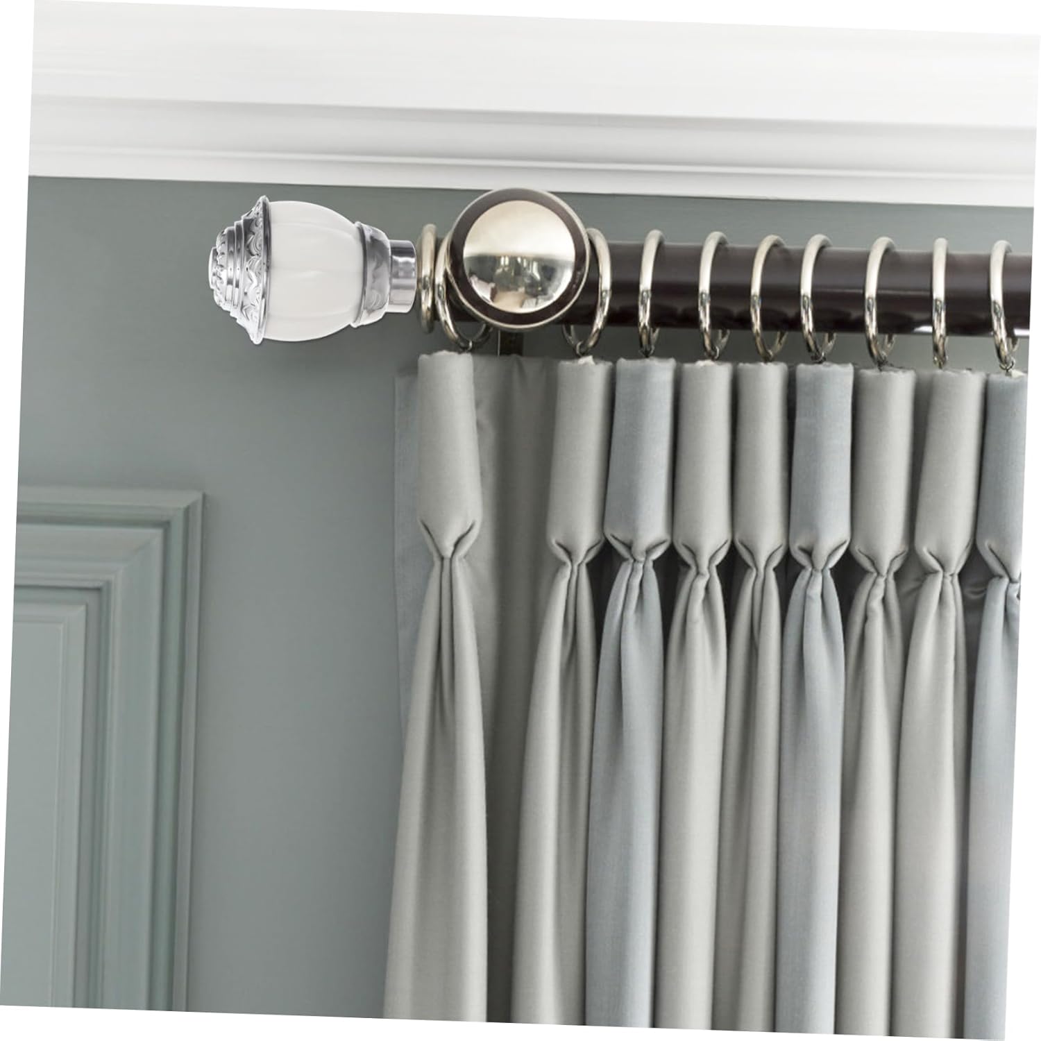 curtain rod finials, 2 Pcs Cap Finials for Curtain Poles Office Decoration Drapery Rod End Caps Decorative Curtain Rod End Decor for Home Curtain Pole Finials Roman Pole White(White,6.60X6.60X9.00CM)