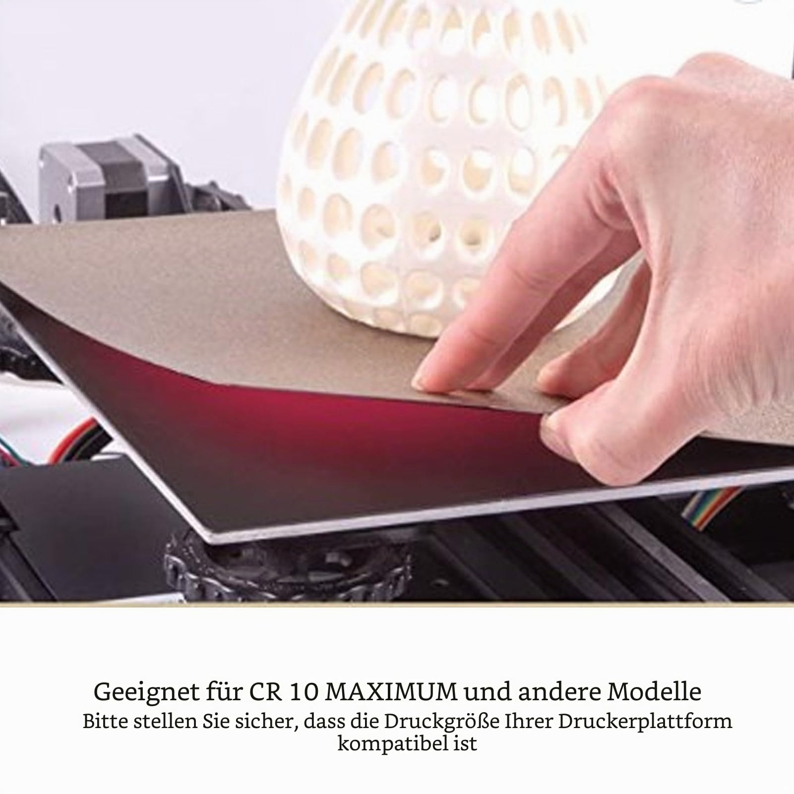 PEI-Blatt, Doppelseitiges Flex-Stahlbett 470 X 470 Mm PEI-Blatt-Magnetbauplatte, 3D-Druck-Magnetplatte PEI-Federstahl-Flexible Plattform mit Klebebett für CR10 MAXIMUM
