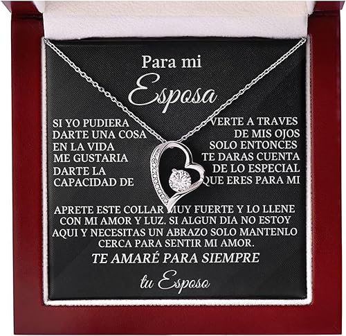 Regalo para Mi Esposa Collar Regalo para Mi Esposa Especial, Regalo de Cumpleaños para Mujer, Acero Inoxidable Joyeria Mujer, Collar para Novia,