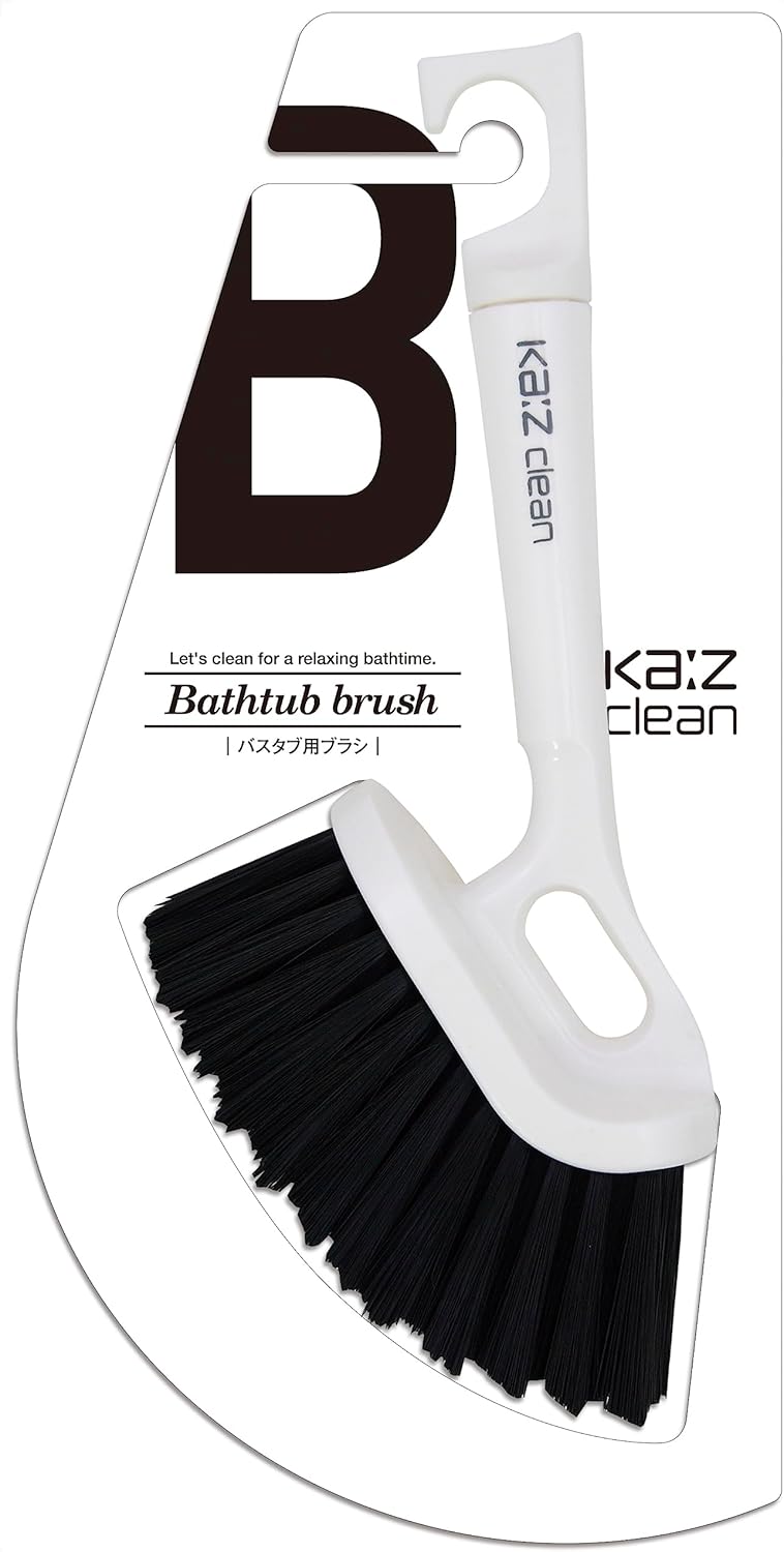 Nippon Clintec Ka'z Clean Bathtub Brush, W, White, W 4.7 x D 3.9 x H 10.6 inches (120 x 100 x 270 mm)