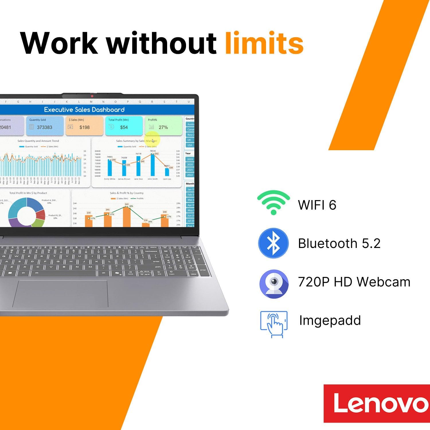 Lenovo Slim 3 Laptop • 2026 Edition • Intel Core i7-13620H • Copilot AI Ready • 15.3" WUXGA (1920 x 1200) IPS Display • 40GB DDR5 RAM • 1TB PCIe SSD • WiFi 6 • Military Grade • Windows 11