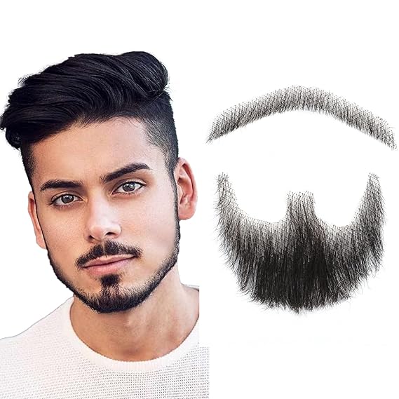 kossys Fake Beard Realistic 100 Human Hair Full Hand Tied