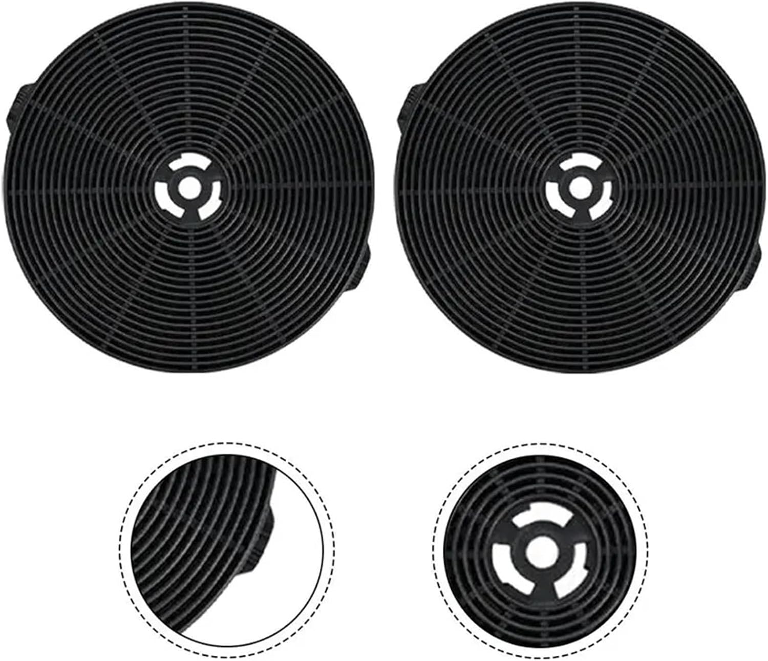 Compatible for Round Activated Carbon Filters Kitchen Range Hood Accessories Parts 2PCS