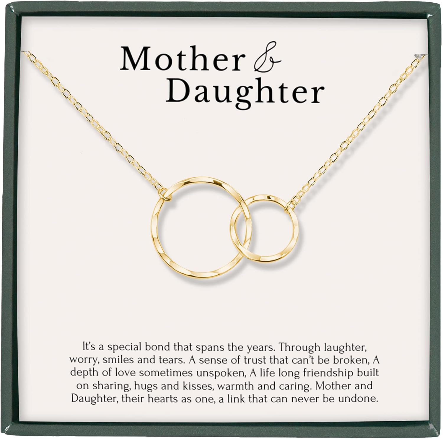HOPE LOVE SHINE Mom Gift from Daughter - Sentimental, Meaningful Mother and Daughter Necklace, Jewelry, 14k Gold Plated Sterling Silver