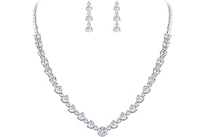 Shimmer and Shine with Grace: The Bridal Necklace and Earrings Set for...