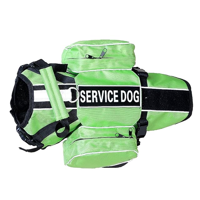 Haoyueer SERVICE DOG BACKPACK - Arnés extraíble con parches de etiqueta (M se adapta a circunferencia…