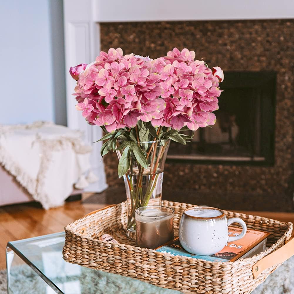 Artificial Pink Hydrangeas Tall Artificial Hydrangea Stems 26" Faux Hydrangea Silk Flowers Fake Hydrangea Resuable for Party,Home,Office Decor, Artificial Flower Perfect for Wedding Decor Gift 6PCS - Image 3