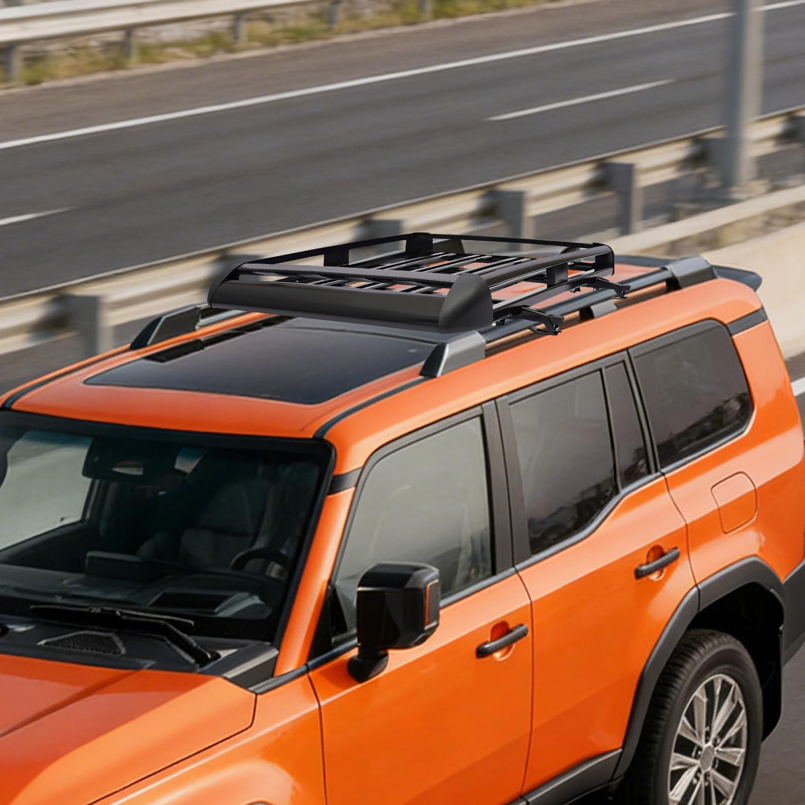 Portaequipajes para coche, 127 x 97 cm, con una capacidad de carga máxima de 68 kg, adecuado para todo tipo de SUV y todos los modelos
