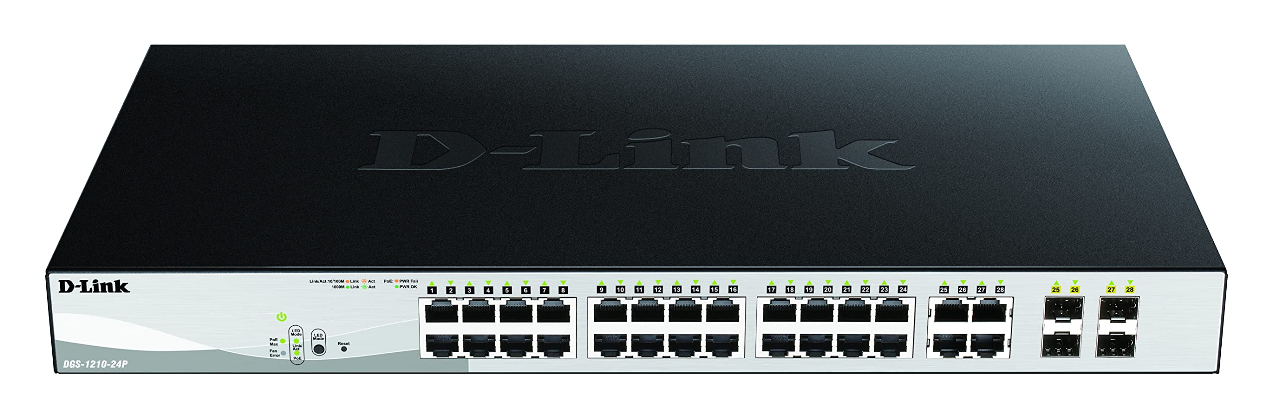 D-Link DGS-1210-24P/E Gigabit Smart Switch (24-Port, 4X SFP, 56 Gbps Schaltleistung) - Nur EU-Netzkabel
