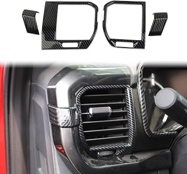 Carbon Fiber Air Vent Cover AC Outlet Trim kit Interior for Ford F150 2021+