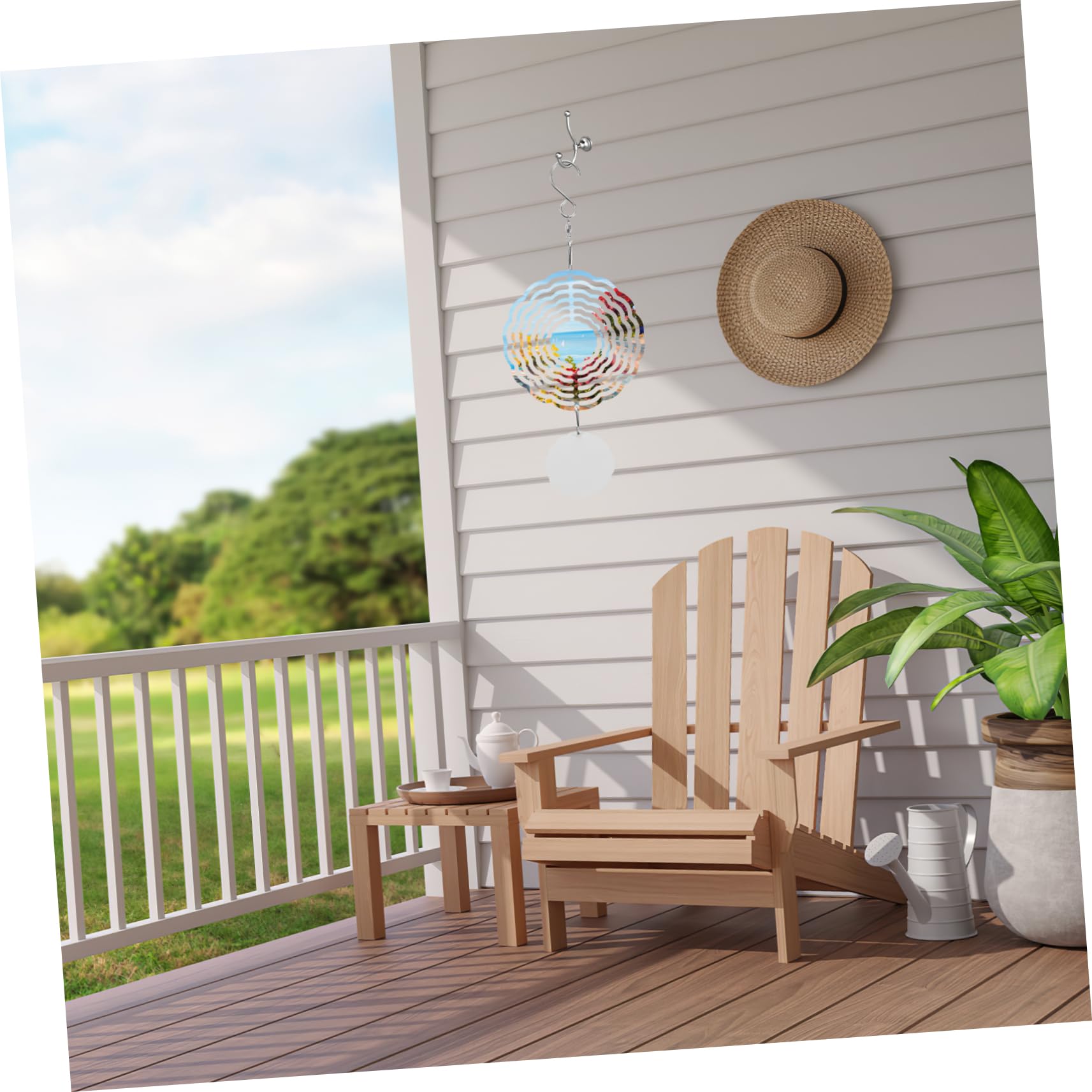 Toyvian 5 Stück Aluminium Rotierender Windspiel Hängendes Windspiel Aus Türdekoration Deko - -Dekoration Outdoor- Sublimationsspinner Aluminium Weiß