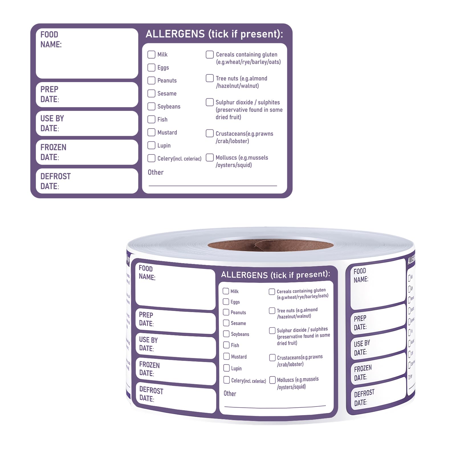 Allergen Labels Food Allergen Labels Stickers 500 Pack Strong Adhesive - Easy Peel No Residue for Professional Kitchens Fridges Freezers Catering Services Buffets Food Storage Preparation
