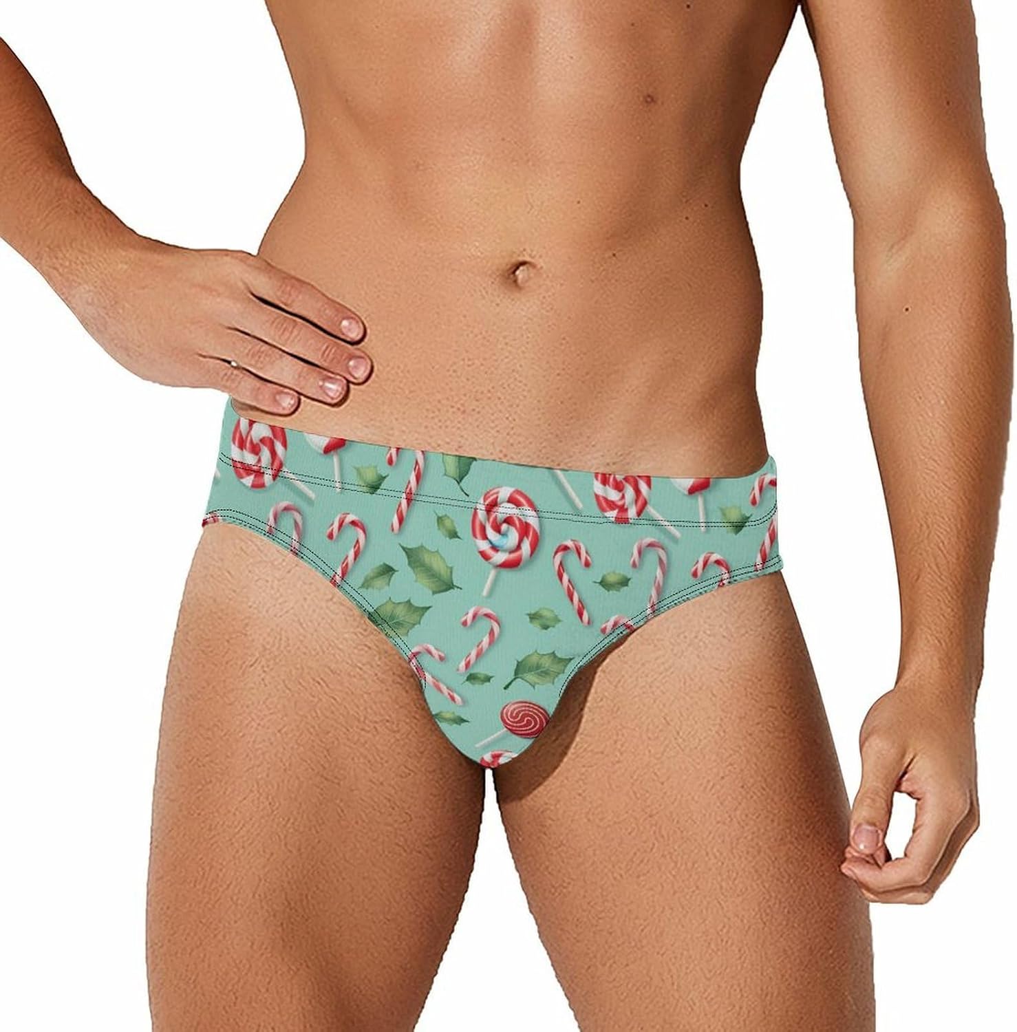 Christmas Candies Novelty Men's Swimming Brief Swimwear Pants Trunks Beach Shorts Underwear