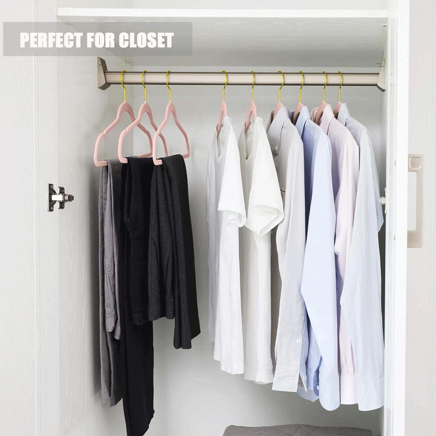 Home Clothes Hangers,Kleiderbügel, Samt-Kleiderbügel, platzsparende rutschfeste Samt-Kleiderbügel, 360° drehbarer Haken, robuster Samt-Kleiderbügel, for Hemden, Jacken, Anzüge, 10 Stück, Rot (Farbe: R