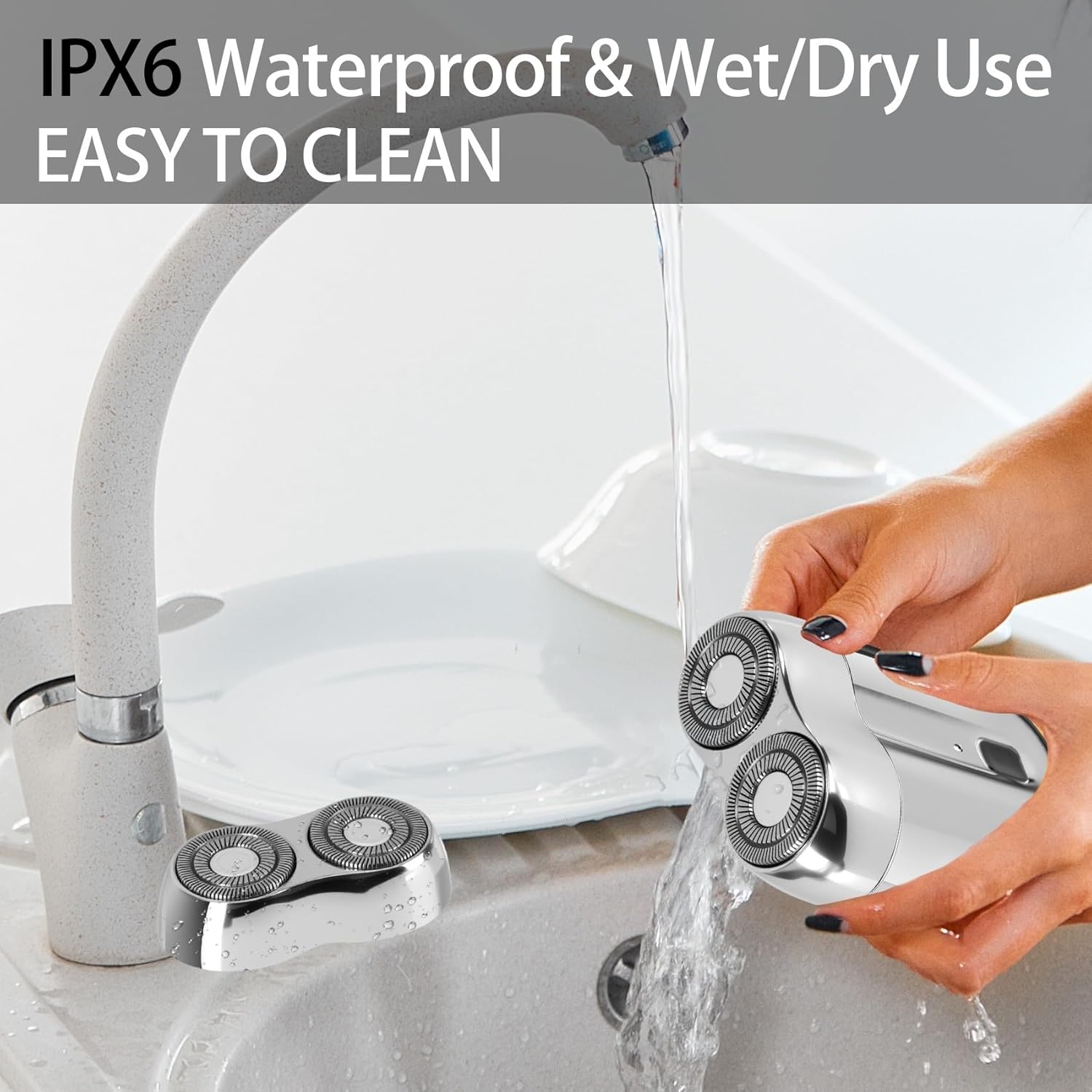 Mini Electric Shaver for Men, Upgrade Pocket Dual Head Shaver, Portable Razor for Men, Rechargeable Waterproof Compact Travel Electric Razor, USB Close Battery shavers (Silver) - Image 4