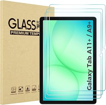 ProCase 3 Pack Screen Protector for Galaxy Tab A11 Plus/Tab A9 Plus | Quality HD Clear Tempered Glass 9H Film Guard for Tab A11+ 2025 / A9+ 5G 11" 2023