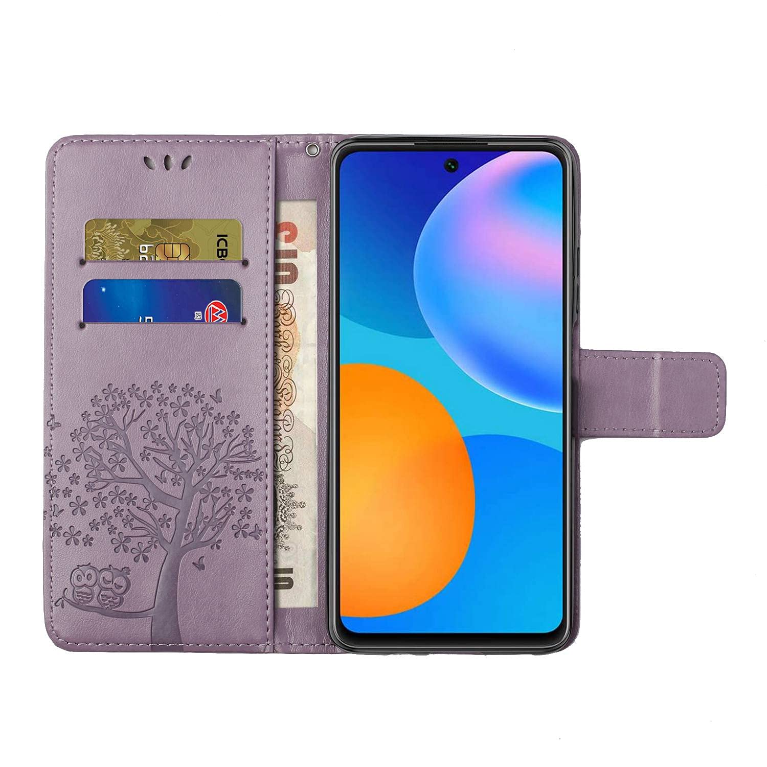 Motorola moto G32 top grain finish wallet case embossed side magnet