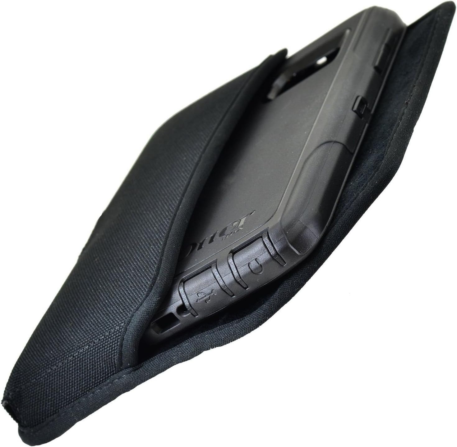 Turtleback Belt Clip Case Made for Samsung Galaxy S6 and S6 Edge with OB Defender case Black Holster Nylon Pouch with Heavy Duty Rotating Belt Clip Horizontal