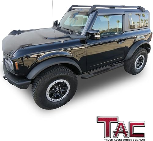 Miniatura 2 de TAC - Estribos laterales compatibles con Ford Bronco 2021-2025 de 2 puertas (no para Bronco Sport) SUV de 3 pulgadas con textura, barras laterales