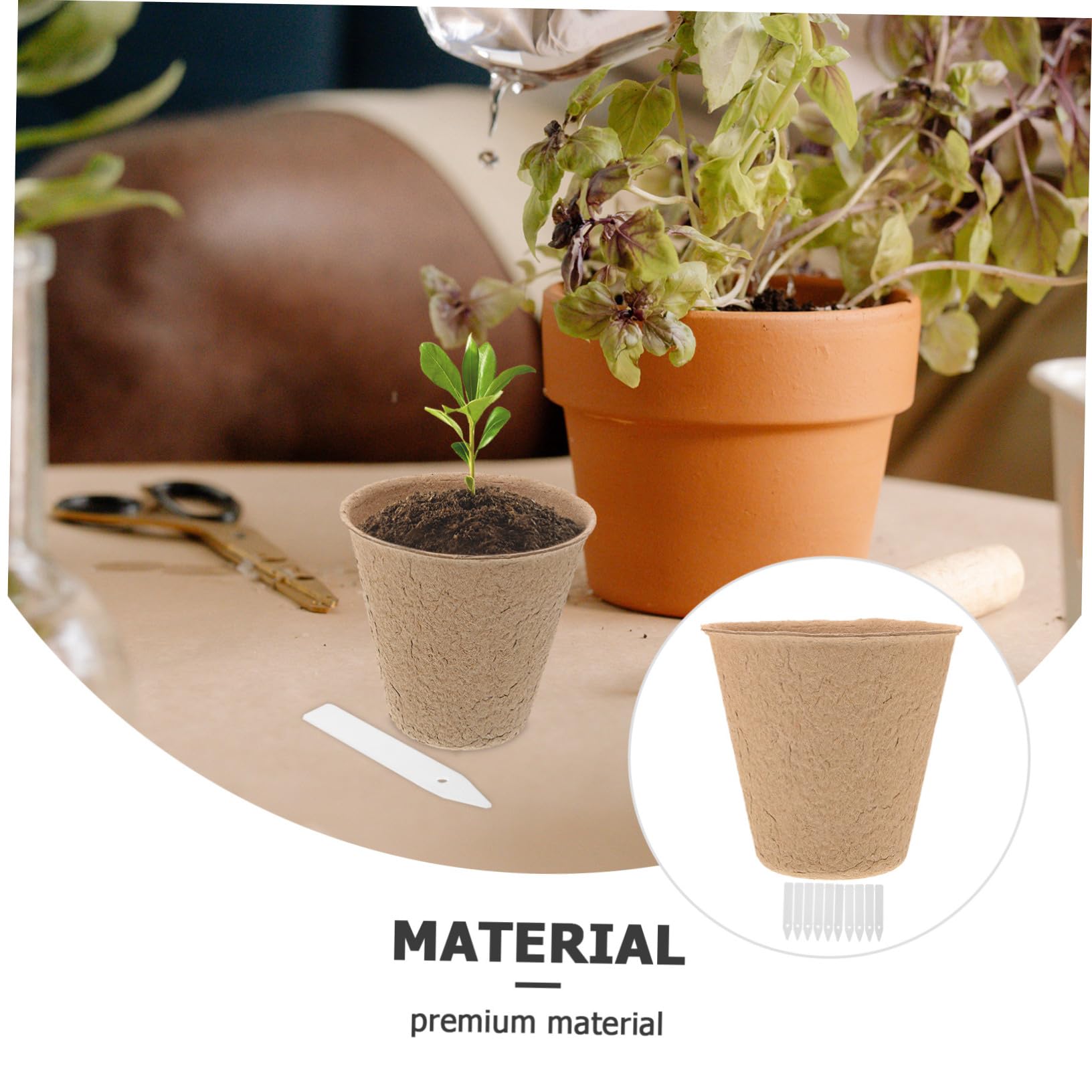 ifundom 110pièces Pots De Semis De Pépinière pour Transplantation Pots De Tourbe De Démarrage Recyclé avec Étiquettes pour Plantes