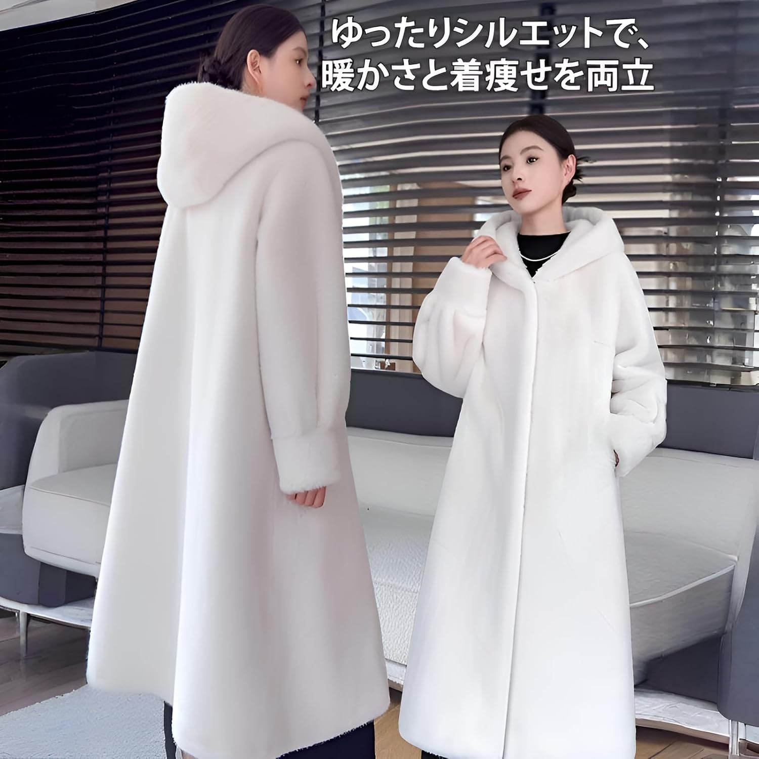 koulaya]ファーコート レディース コート 冬 ロング丈 毛皮コート 裏 