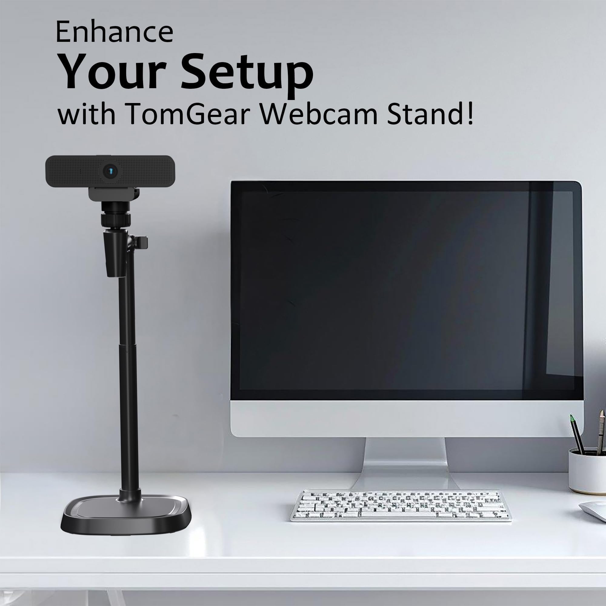 Supporto per webcam per webcam C925e C922x C922 C930e C930 C920 C615 Brio 4K, luce destra con filettatura da 1/4" (nero)