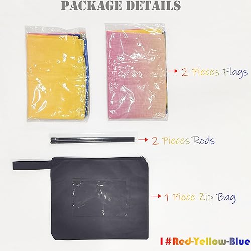 Vista 109 de MUNAFIE Worship Flags Set(2 Flags+2 Rods+1 Storage Bag) for Dance Church Flags for Worship Guard Flag Praise Dance Flags