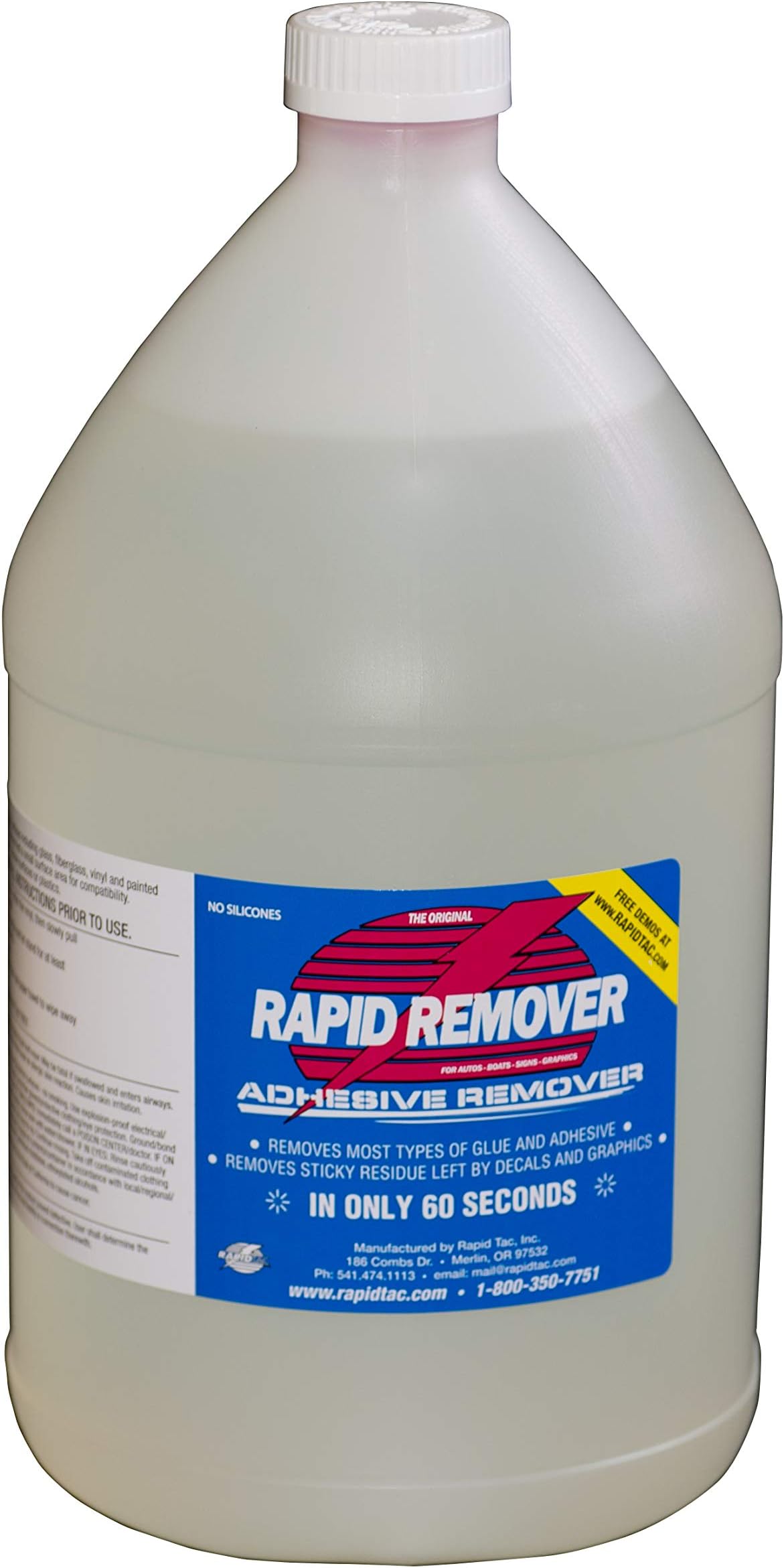 RAPID REMOVER Adhesive Remover for Vinyl Wraps Graphics Decals Stripes 1 Gallon Bottle