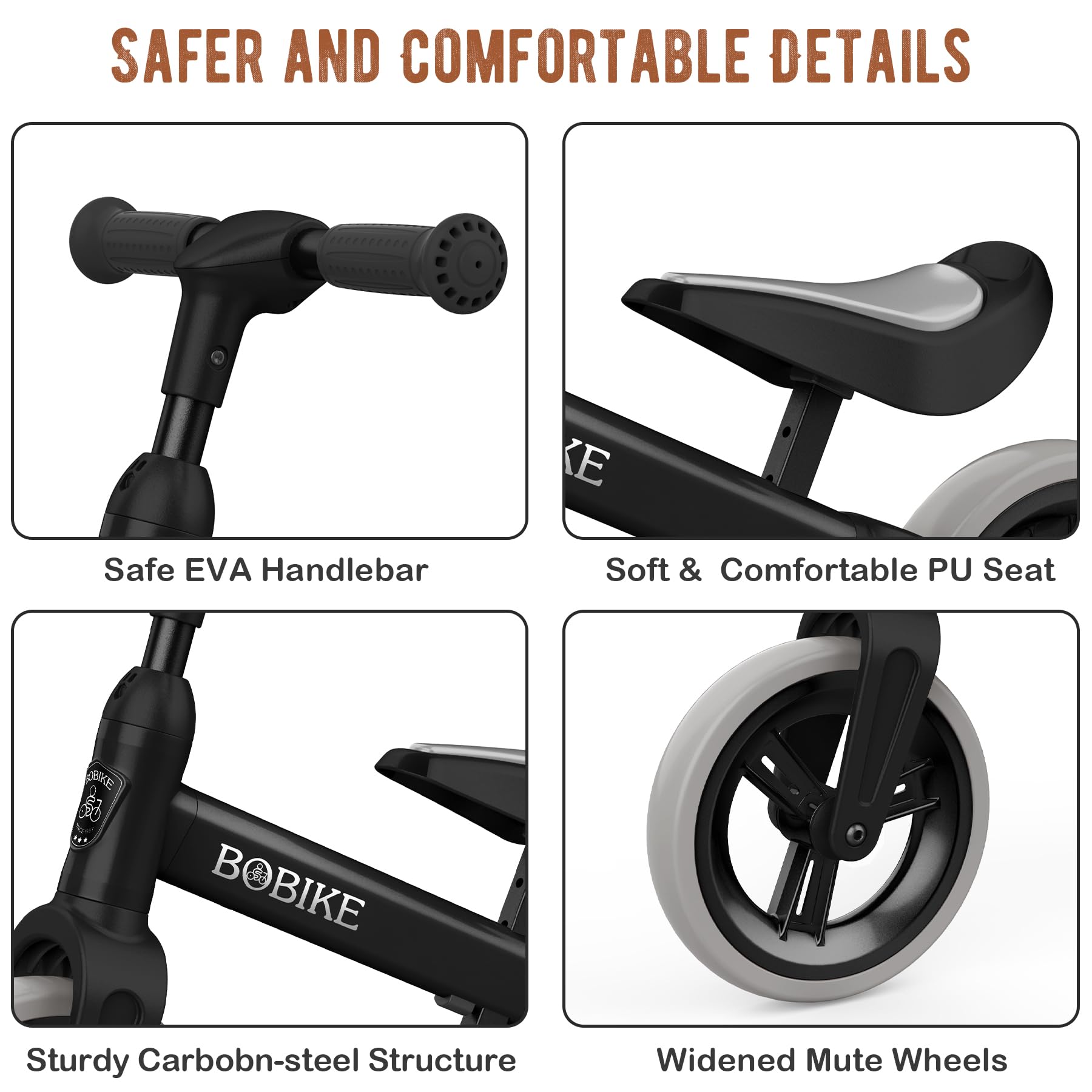 MHCYLION Bicicletta Bambini Senza Pedali per 1,5-4 Anni Fino a 25 Kg, volante e sellino Regolabili in Altezza, Bloccasterzo, Giocattoli Regali per Bambini Bicicletta Equilibrio Bambino