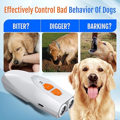 Miniatura 2 de Tumsug Dispositivo ultrasónico de disuasión de ladridos de perro, silenciador de ladridos dual, dispositivos disuasorios de ladridos de perro de