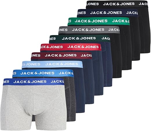 JACK & JONES Herren Unterhosen Shorts Boxershorts Trunks 10er Pack