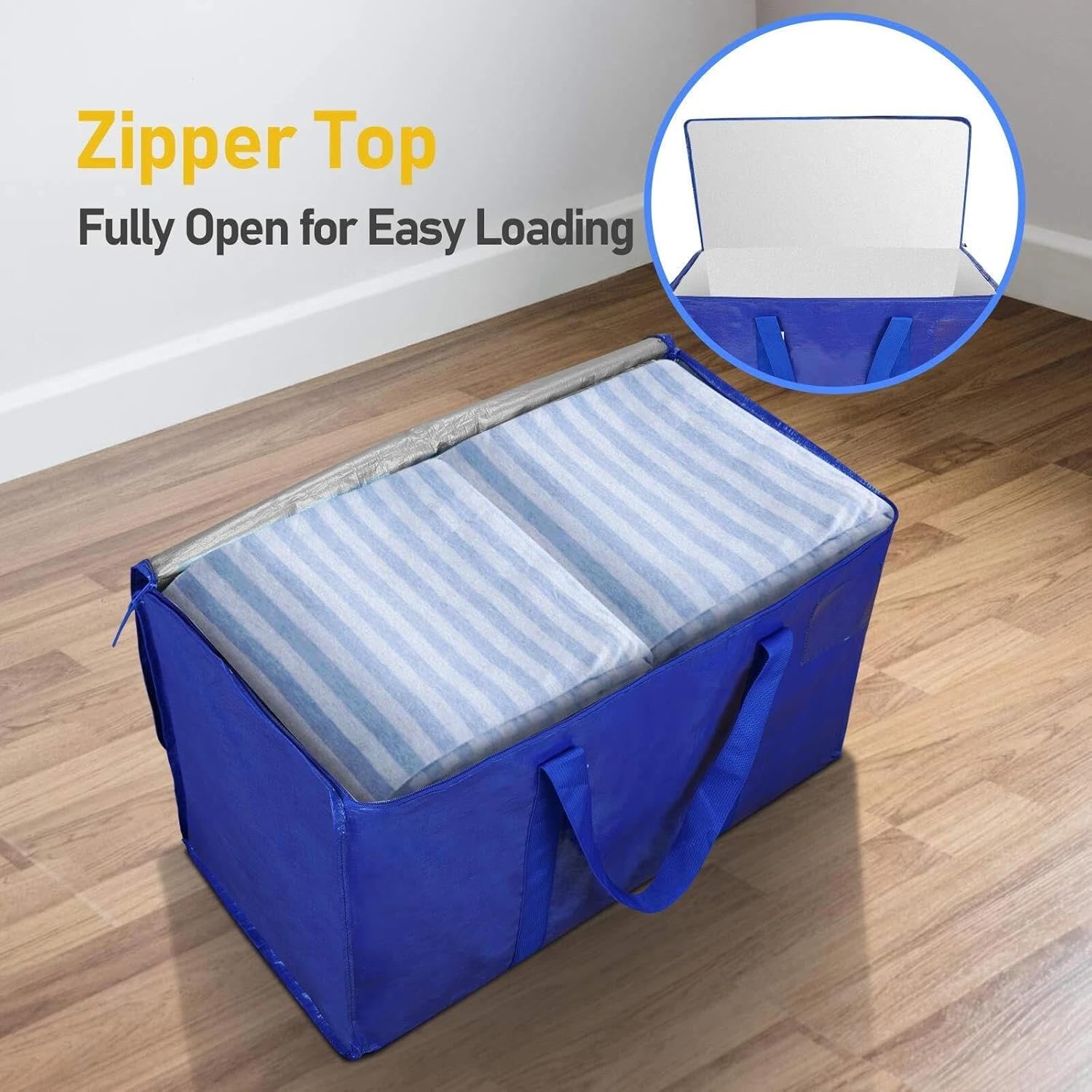 for 8 Pack Extra Large Moving Bags with Zippers & Carrying Handles Heavyduty Storage