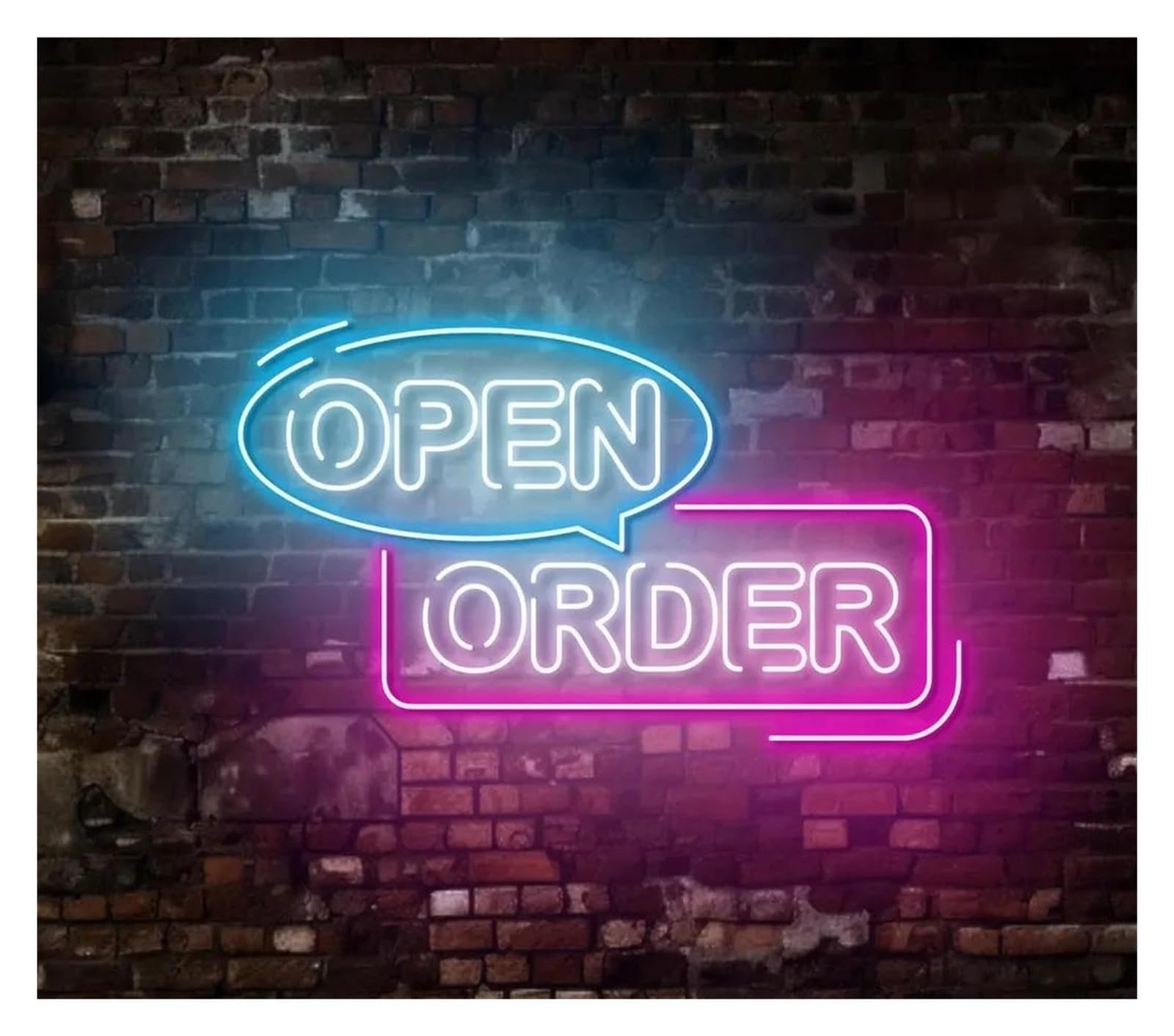 Sign Lamp Open Order Neon Sign for Business Shop Decor USB Powered Lamps Restaurant Coffee Convenience Store 51cm