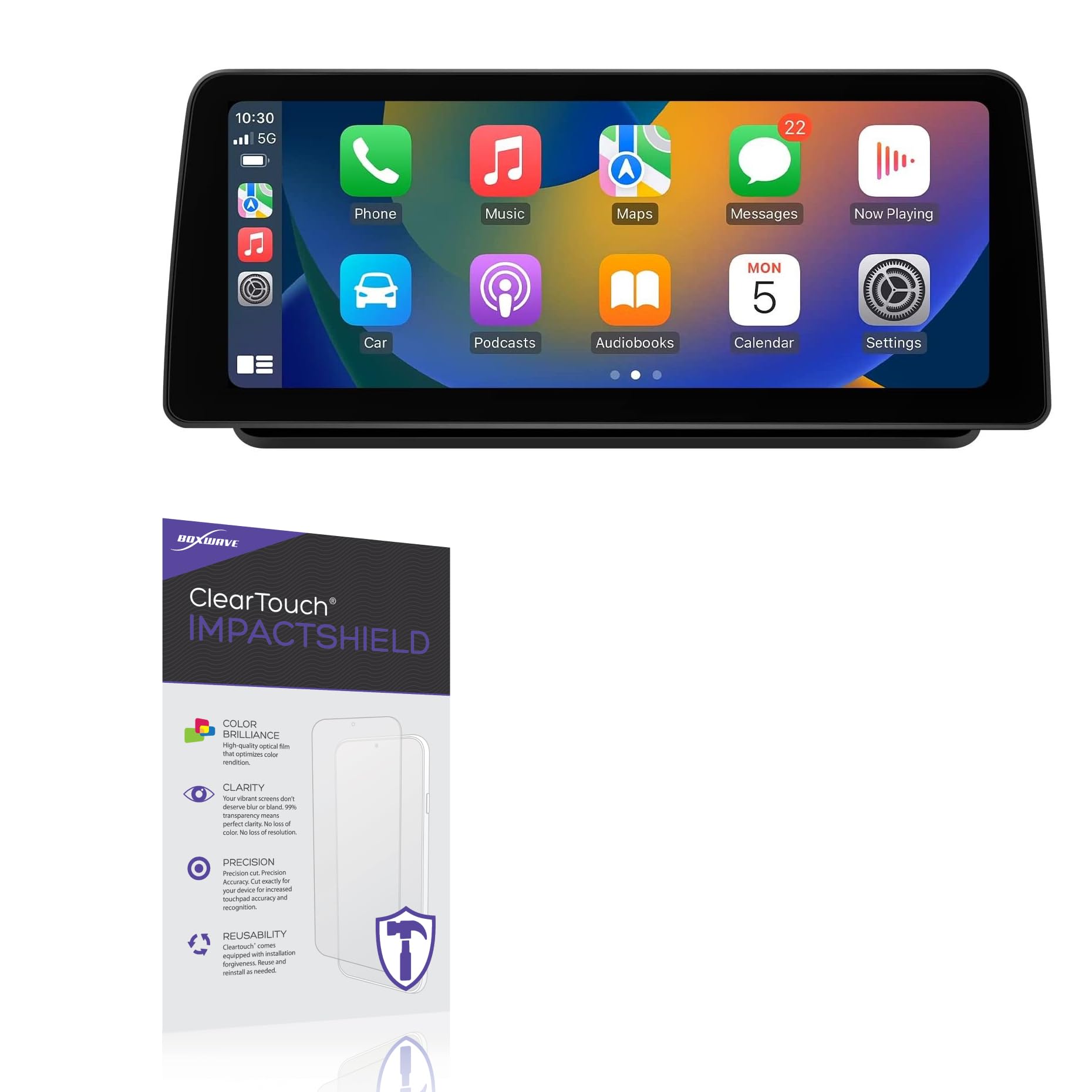 BoxWave Screen Protector Compatible With Roadanvi Android Car Stereo (12.3 in) - ClearTouch ImpactShield (2-Pack), Impenetrable Screen Protector Flexible Film
