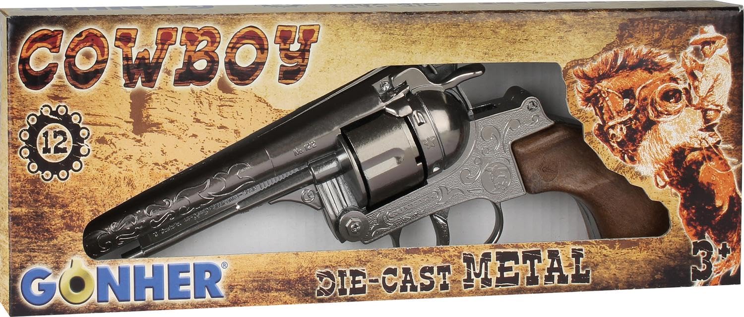 Gonher 122/0 - Revolver Peco 12-Schuss Zink Antik, mit Langlauf