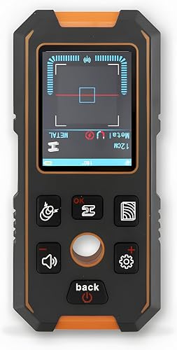 3 in 1 Stud Finder Wall ScannerLaser Distance Meter, Multifunctional Rechargeable Stud Detector with Metal, Wood AC Wire, Upgraded Smart Sensor Comes with HD LCD Display