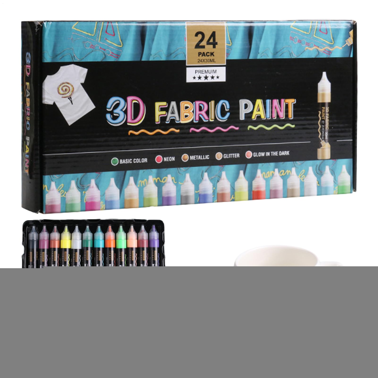 Textilfarbe Für Kleidung 24 Farben Leinwand Mal Set