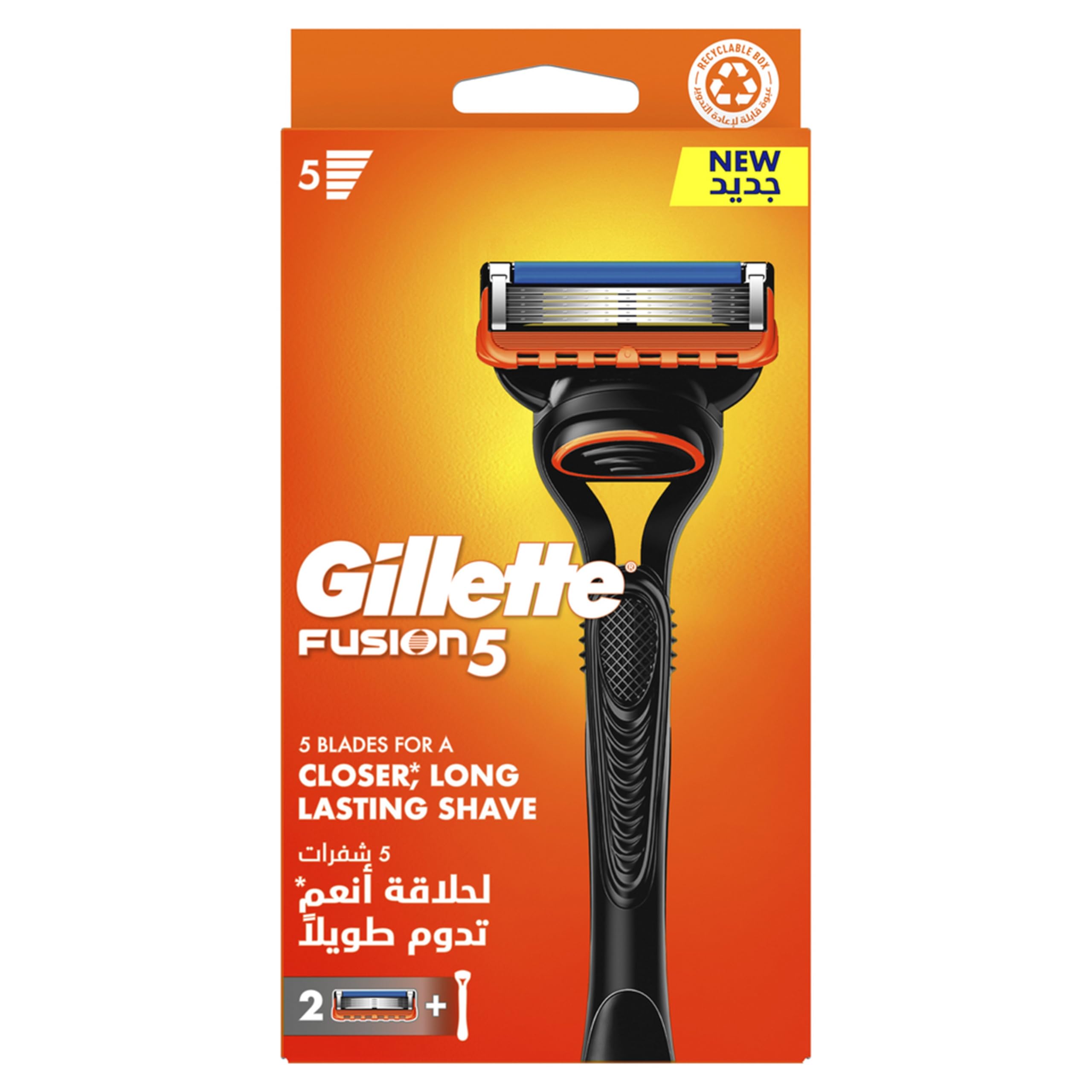 GilletteFusion 5 Men's Razor 1 Handle + 2 Blades