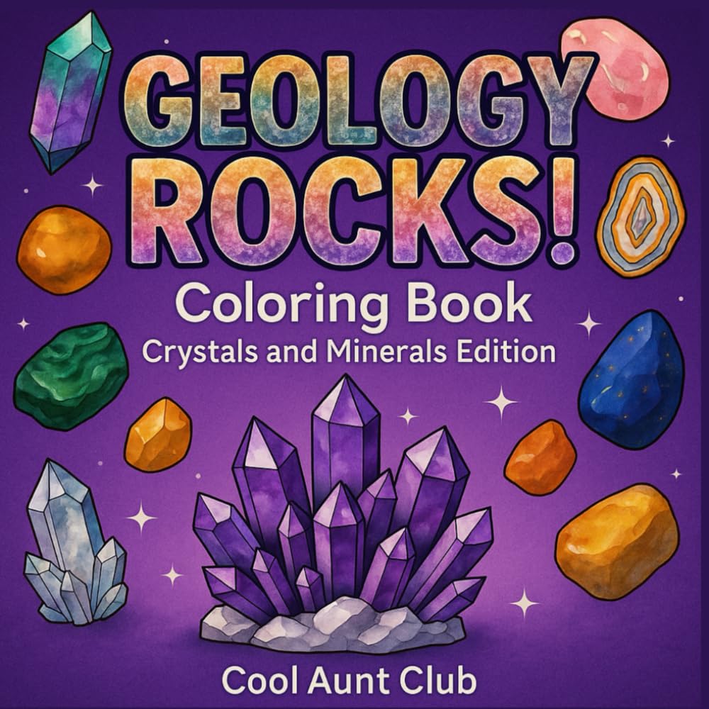 Geology Rocks! Coloring Book - Crystals & Minerals Edition: A Fun & Educational Crystal and Mineral Coloring Book for All Ages