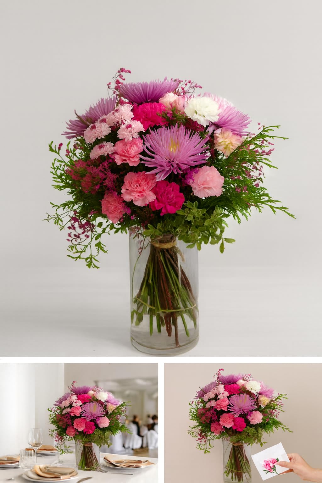 Flores SOLIDARIAS - Ramos de Flores Naturales Anastasia Lila - Ramo Fresco de Calidad para Regalo, San Valentín, Día de la Madre, Bodas, Aniversarios, Cumpleaños y Decoración del Hogar