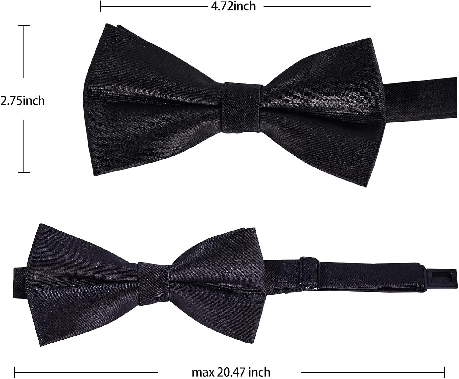 Bow Ties for Men Pre-tied Wedding Formal Bowties Solid Color Adjustable Business Tuxedo Bowtie for Party