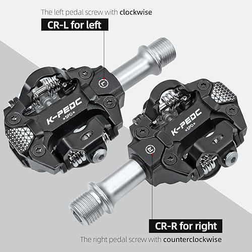 Miniatura 2 de K PEDC SPD - Pedal de bicicleta de montaña compatible con Clipless MTB de doble cara de aluminio ligero de 916 pulgadas con tacos para carretera