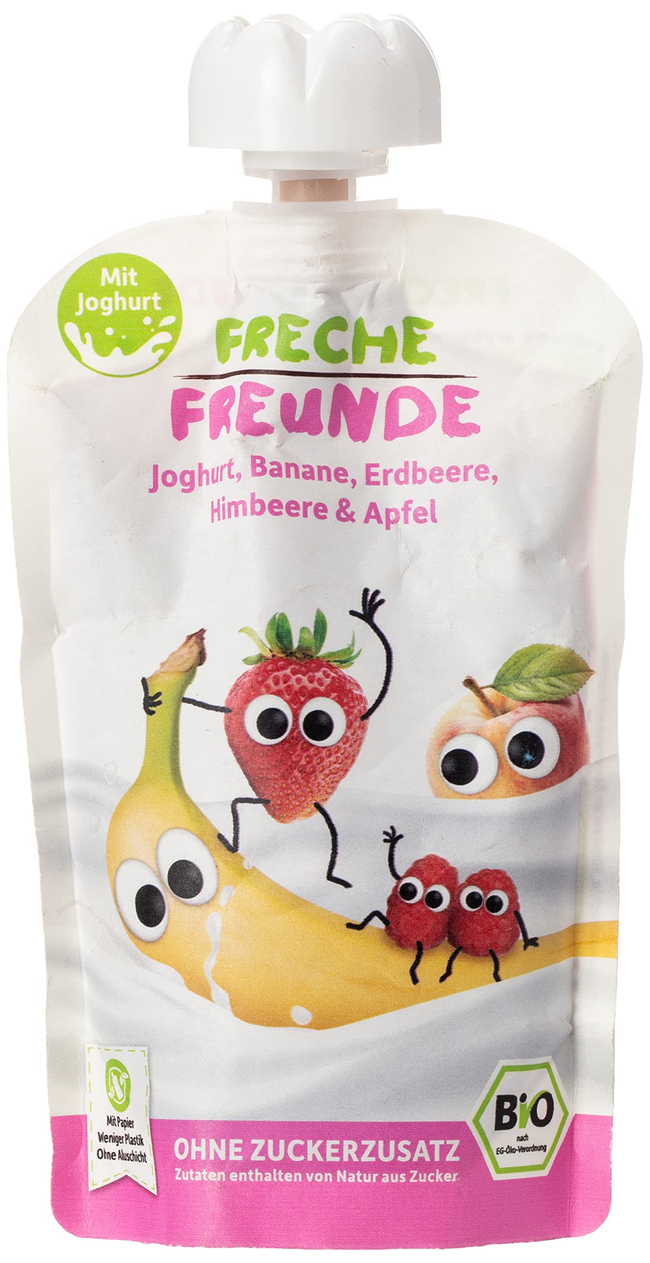 Freche Freunde Yoghurt Strawberry and Raspberry - 100 gm