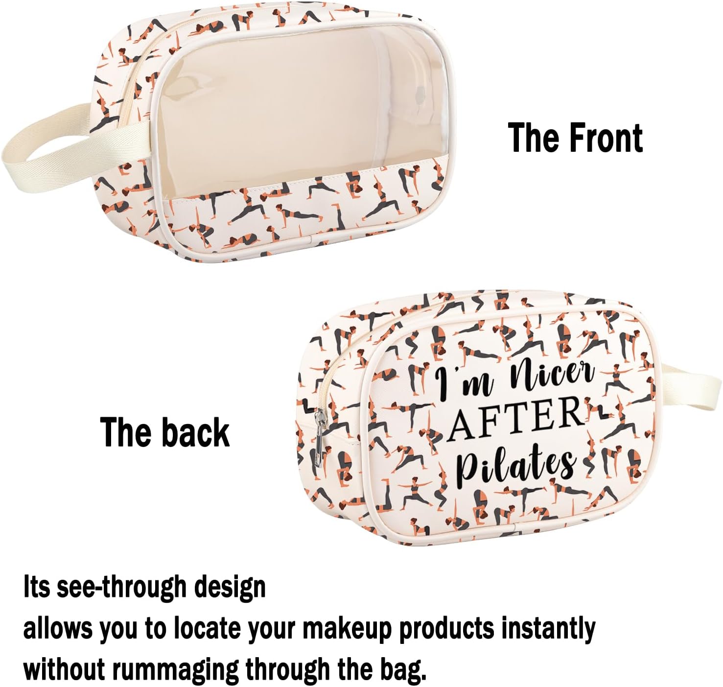 G2TUP Pilates Lover Gift If It's Easy It's Probably Not Pilates Makeup Bag Pilates Coach & Trainer Cosmetics Bag Pilates Instructor Zipper Pouch Travel Bag (Nicer After Pilates TM) - Image 2