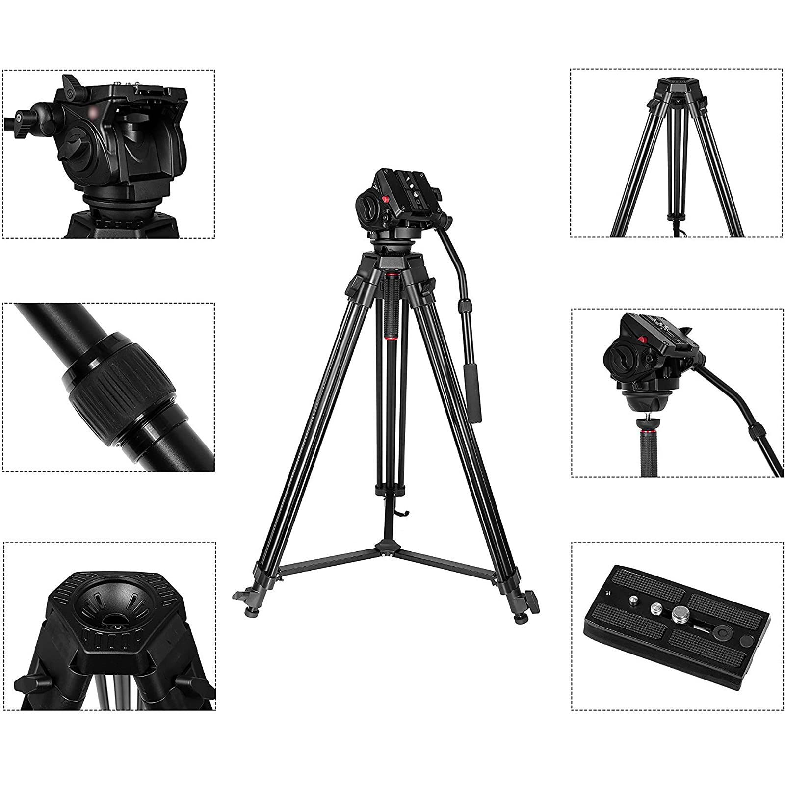 Amazon | ポータブル三脚 カメラ三脚写真カメラ機器三脚PTZ機器