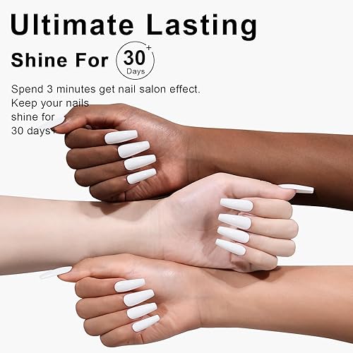Miniatura 2 de L'UGX Esmalte de uñas de gel blanco para Navidad, 0.5 onzas líquidas, para remojar los rayos UV, punta francesa, colores de gel para arte de uñas,