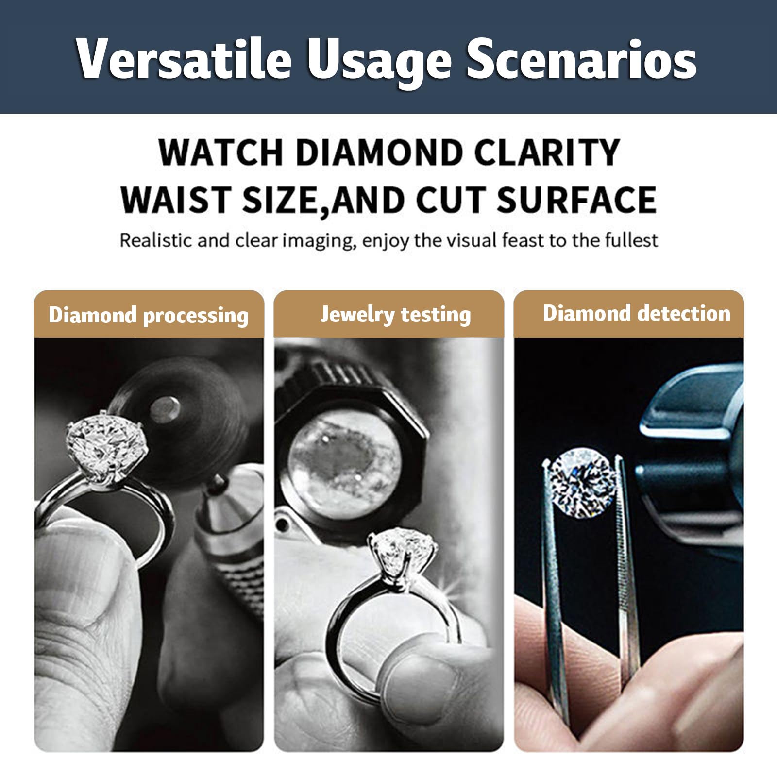 Microscopio Digitale per La Visualizzazione di Iscrizioni su Diamanti, Ingrandimento 30-200x, con Doppio Schermo LCD E Luce LED, Ideale per Test su Diamanti E Ispezione Tessile