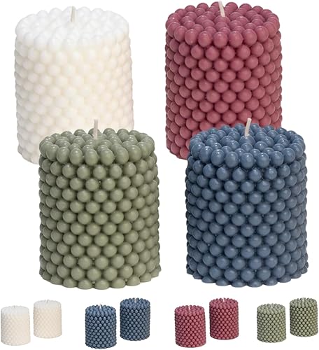 Juego de 4 velas de burbujas en miniatura | Estética sin perfume | Tiempo de combustión 25 horas